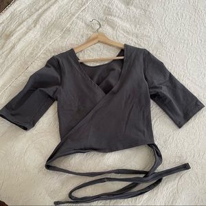 Manners London Indah reversible wrap crop- L